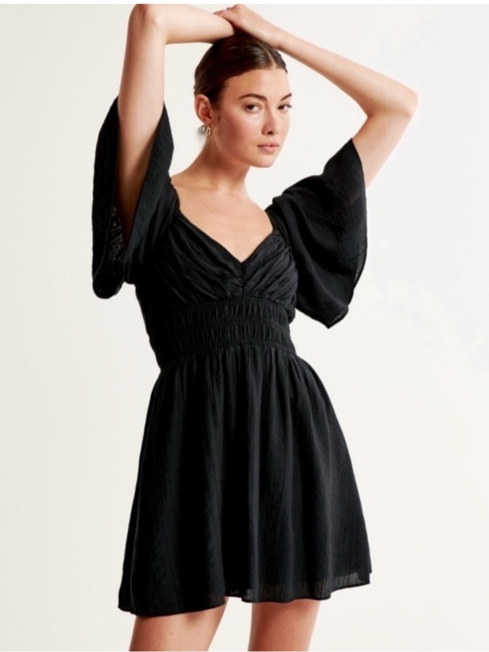 NWT A&F Smocked Angel Sleeve Mini Dress S
